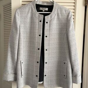 Kasper Black and White Open Front Blazer 16 EUC